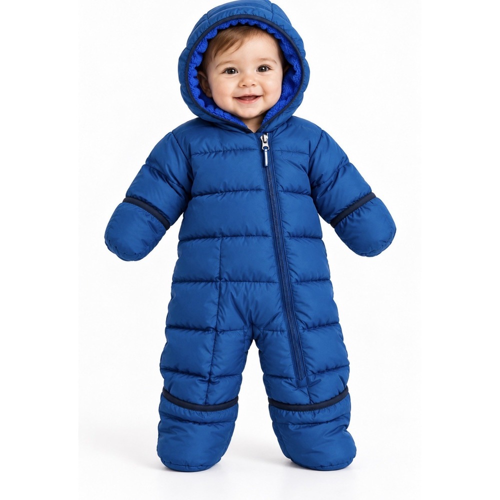 NEW! Columbia Kids Puffer Bunting Snow Suit Blue SZ 3-6 Months